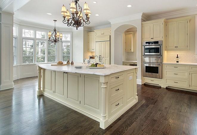 close-up of durable laminate flooring planks in Clayton